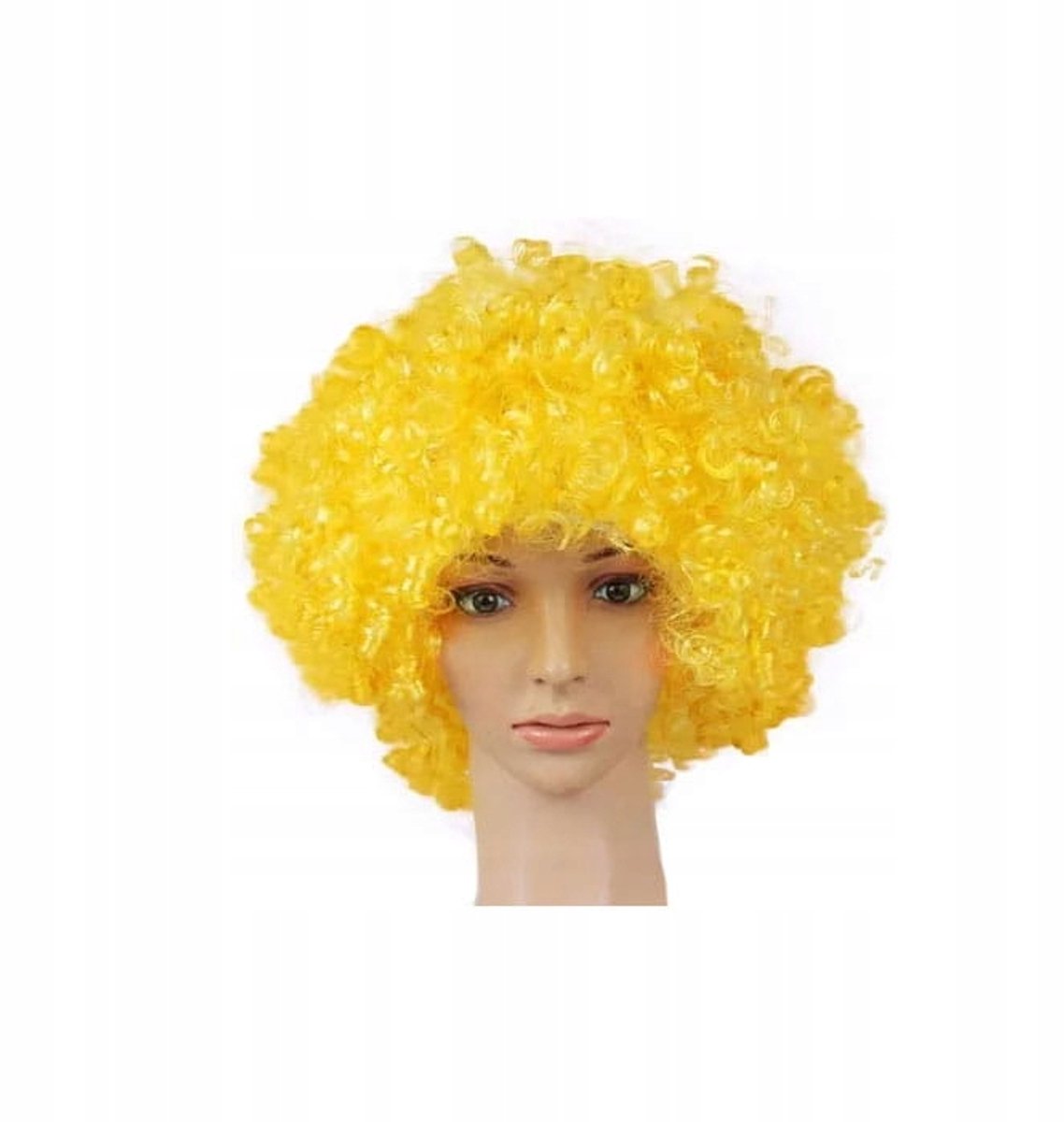Merkloze Afro Pruik Geel - Feestelijk Krullend Haar