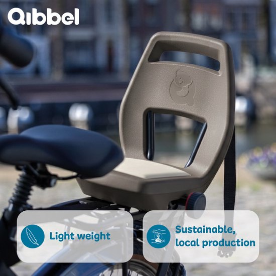 Qibbel Junior 6+ Fietsstoeltje Achter Bagagedrager bevestiging - QuickConnect - Fietszitje – Hazel Brown - inclusief voetbeschermingsplaten en voetsteunen — afbeelding 4