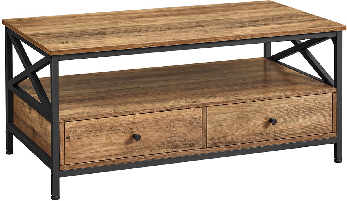 Salontafel – Met lades – Hout/Metaal