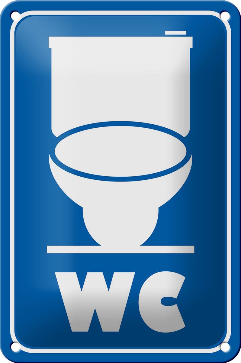 Blechschild Hinweis 12x18cm WC Piktogramm Toilette