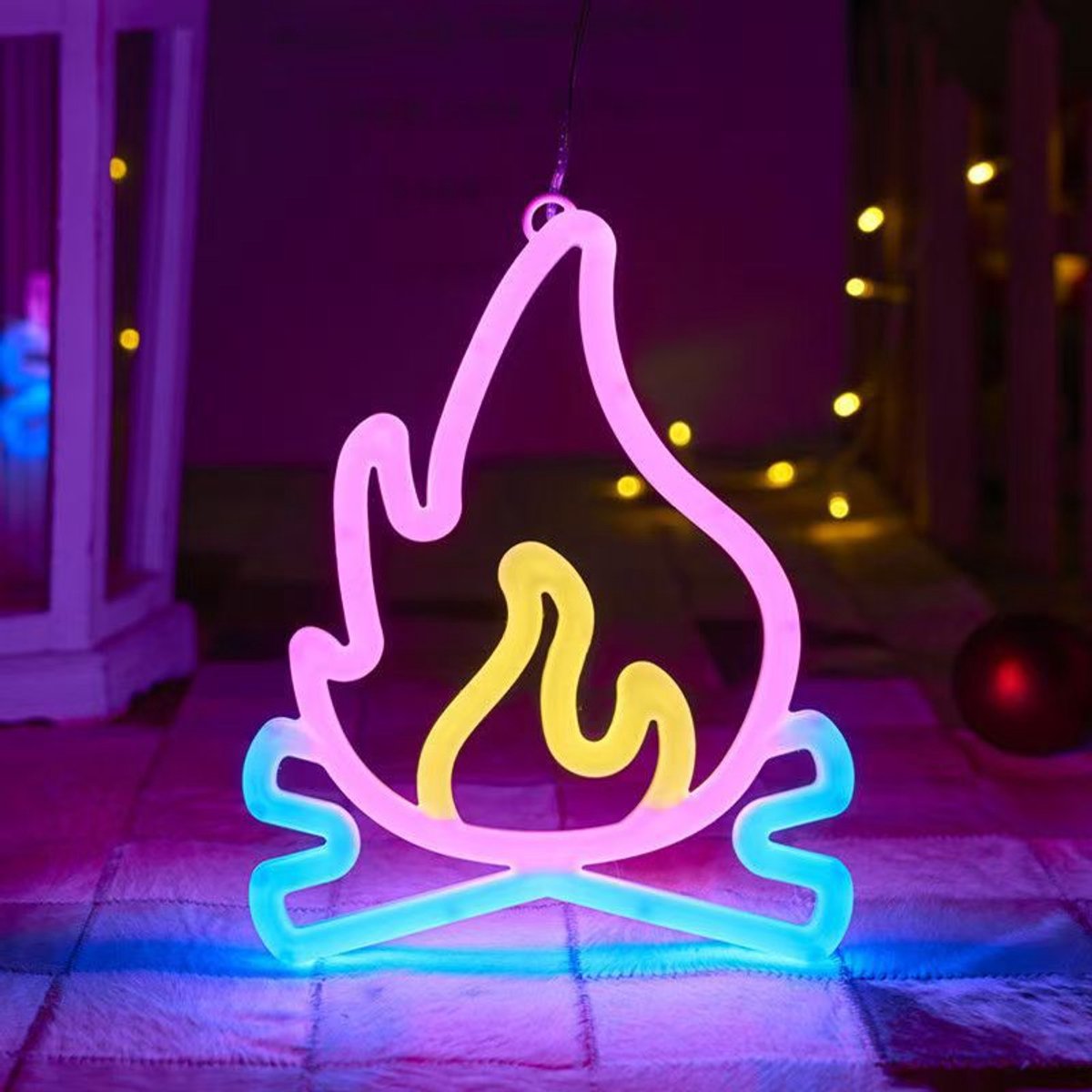 Daity 1 Pack - LED-neonlamp, decoratieve neonlamp, nachtlamp, neonlamp op batterijen/USB, wandlamp voor de slaapkamer, nachtlampje voor kinderen
