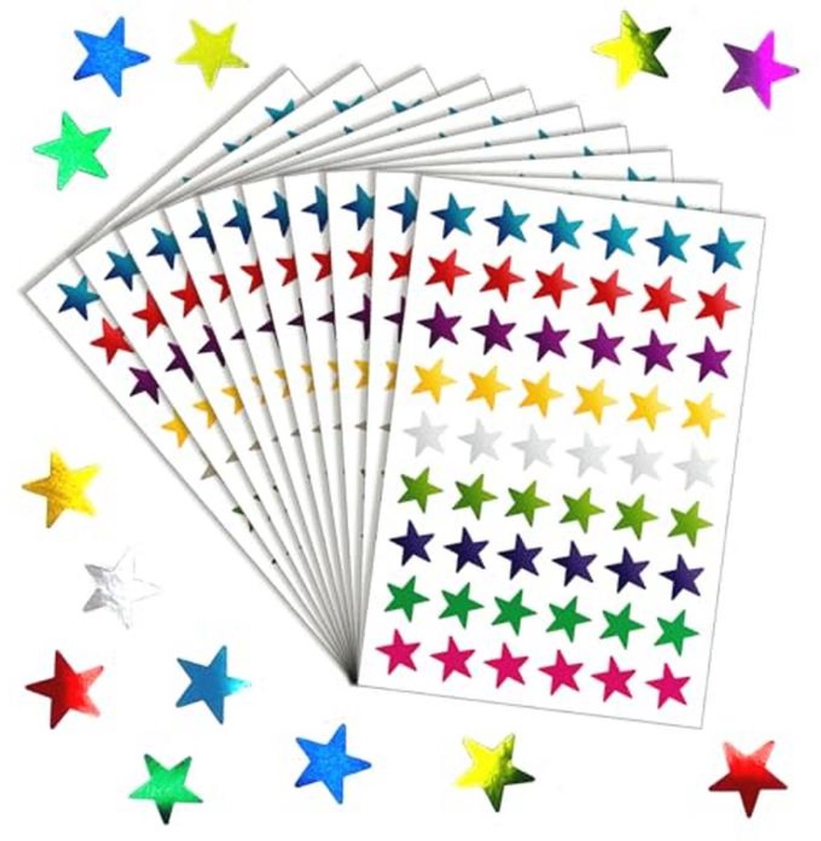Kleurige Ster Stickers - 540 Stuks - 9 Kleuren - Ideaal voor Beloningen en Creatieve Projecten