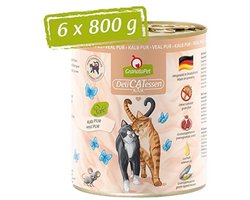 Eiwitrijk Kalfsvlees Nat Kat Voedsel - 6 Blikjes van 800 g