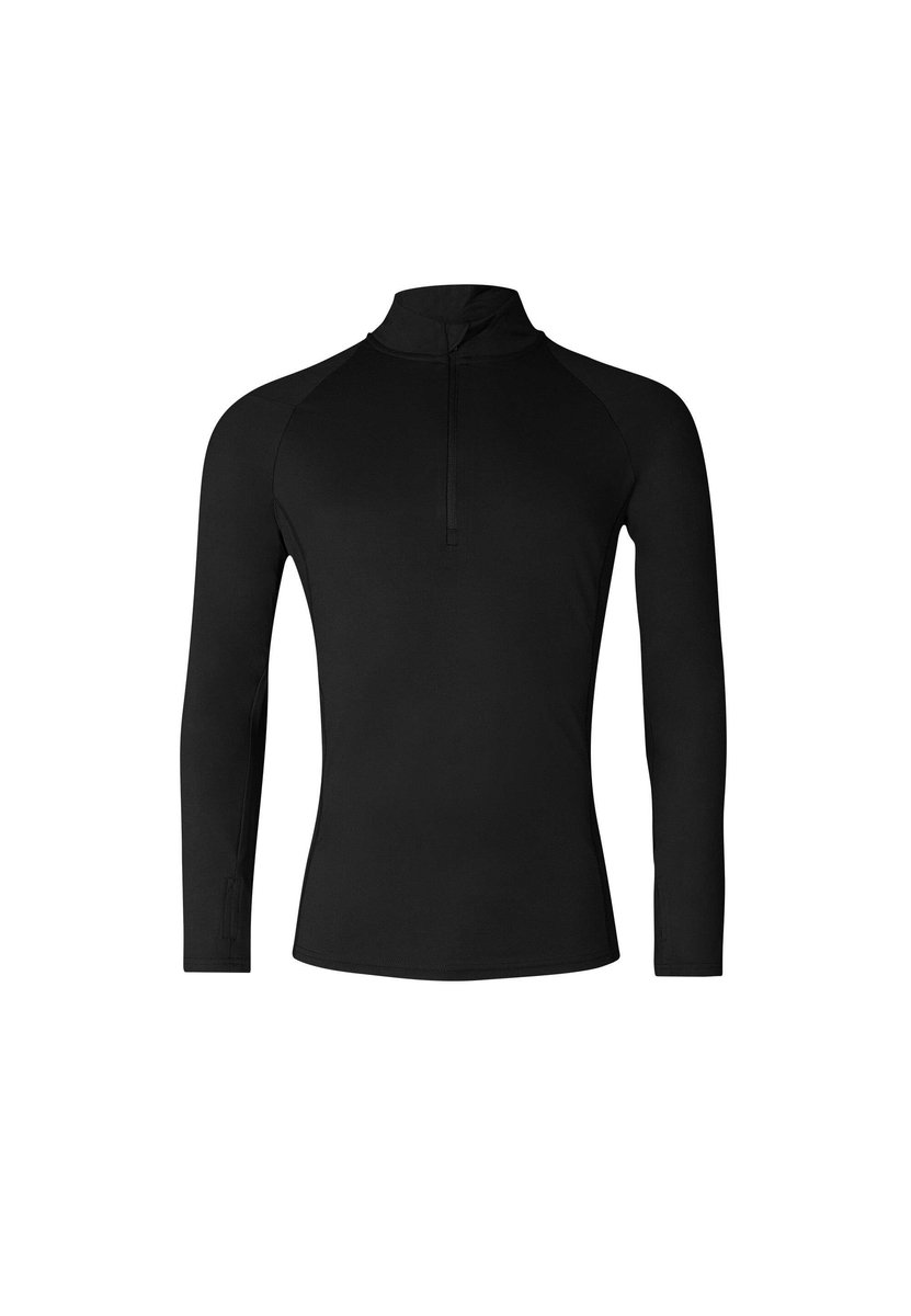 SNOCKS Zip Sportshirt Heren Langarm – Ademend & Comfortabel – Sporttop met Rits voor Training & Hardlopen