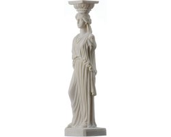 Albasten caryatide standbeeld 25 cm – Grieks Romeins zuiltje Athene Akropolis