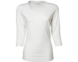 Tee Jays - Dames Stretch 3/4 mouw T-shirt - White maat S