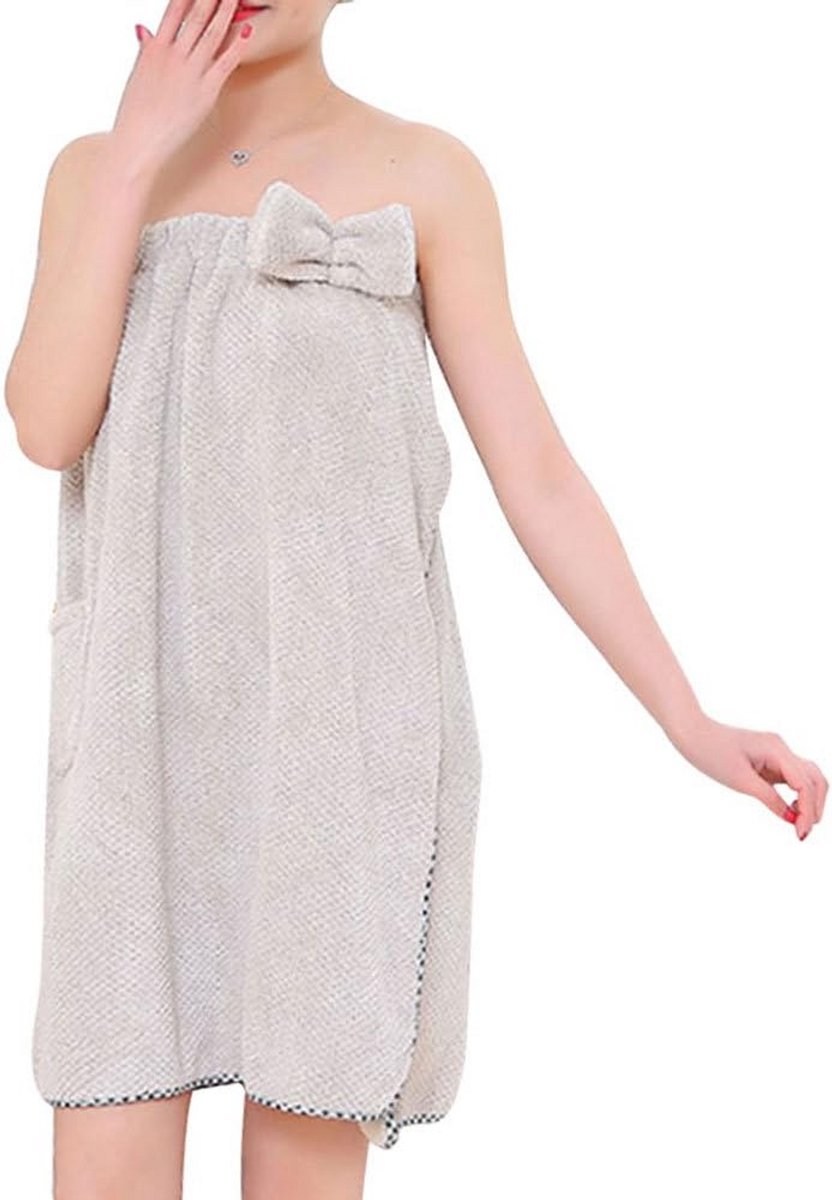 Sauna kilt dames met klittenband sluiting - 68x140cm | Badkilt met zak voor telefoon en sleutels, zacht polyester