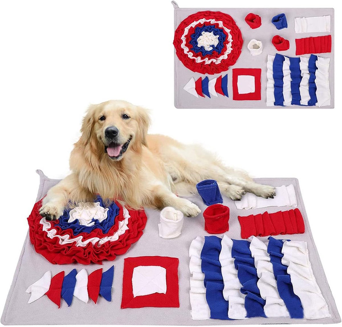 Snuffeltapijt voor honden - snuffelgras, intelligentiespeelgoed, puzzelspeelgoed, huisdiermat, tapijt voor hond (blauw snuffeltapijt)