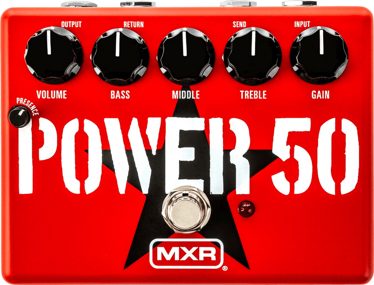 MXR TBM1 Power 50 Overdrive – Tom Morello Signature, Rood met 3-Bands EQ