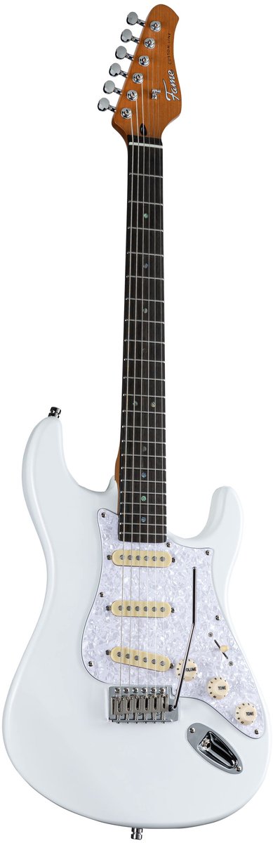 Fame Custom ST SSS RW White - ST-Style elektrische gitaar