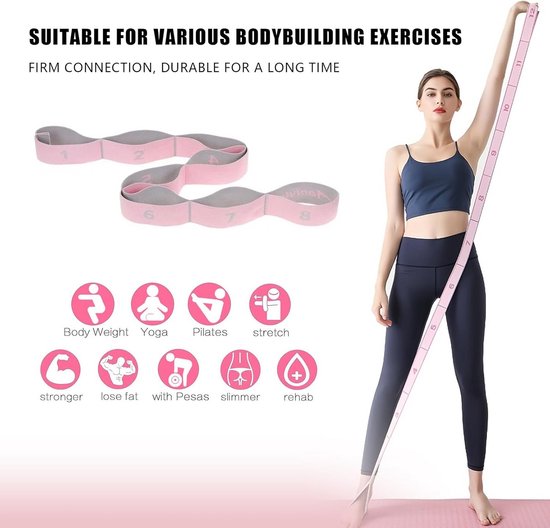 Yoga riem rekstroken 11 lussen — afbeelding 4