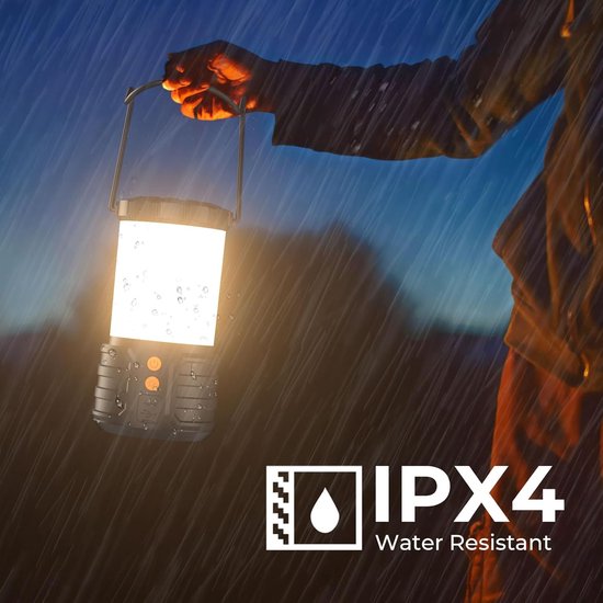 Noodlamp - Noodlamp bij Stroomuitval - Noodlamp voor Oorlog - 5000mAh Oplaadbare Batterij - USB - Noodlamp voor Thuis - Kampeerlamp - Tentlamp — afbeelding 3