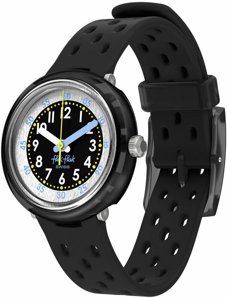 Kinderhorloge Fizz Zwart Zilver Blauw Geel