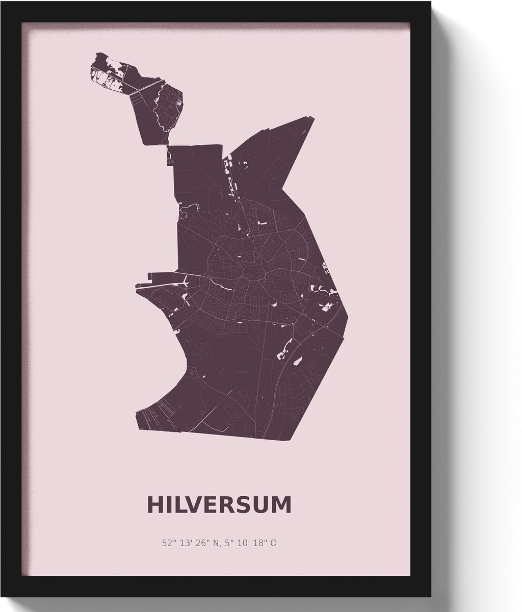 Poster Hilversum A3 - 30 x 42 cm - Paars (Exclusief Lijst)