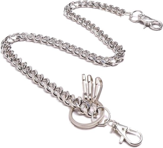 Xihuimay 2 Stuks Gothic Punk Rock Chain Broek Jeans Ketting met Meerlaagse Portemonnee Riem voor Taille Sleutelhanger Handtas