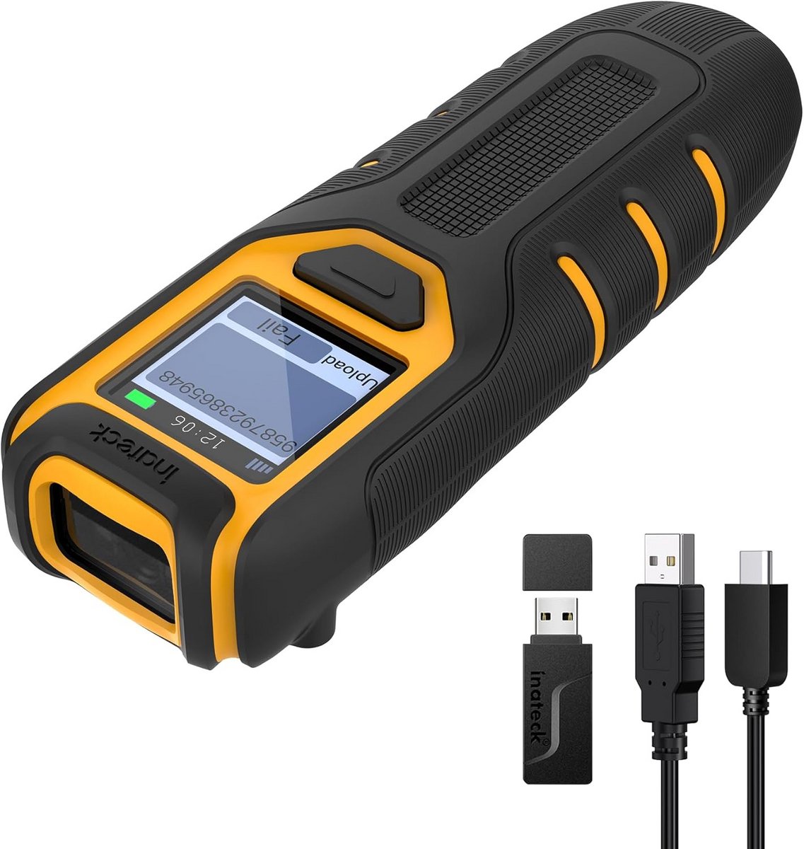 Draagbare 1D Bluetooth Barcodescanner met Display en 2,4 GHz Connectiviteit
