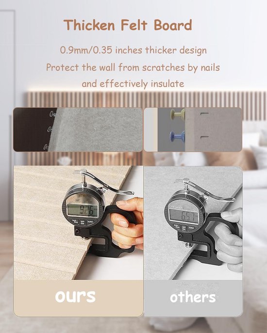Vilten prikbord, zelfklevend, dikke vilten tegels, opvouwbaar kurk, prikbord, kurkbord, decoratieplank voor foto's, notities, randen, wandpanelen voor woonkamer en kantoor, grijs, 60 x 120 cm Vilten prikbord, zelfklevend, dikke vilten tegels, opvouwbaar kurk, prikbord, kurkbord, decoratieplank voor foto's, notities, randen, wandpanelen voor woonkamer en kantoor, grijs, 60 x 120 cm