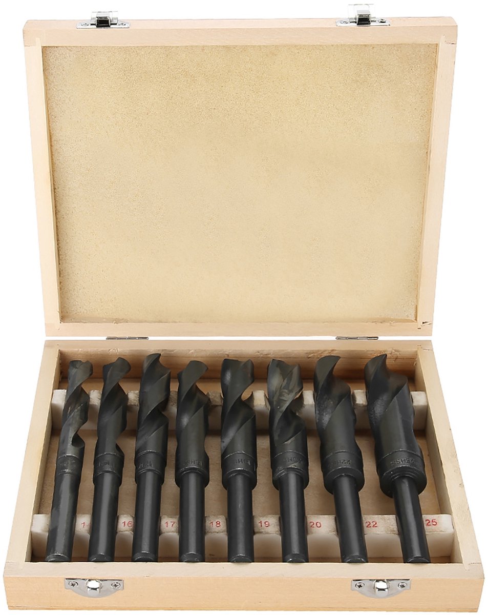 8 stuks/partij 14-25mm lagerstalen boorbits met gereduceerde schacht spiraalboren