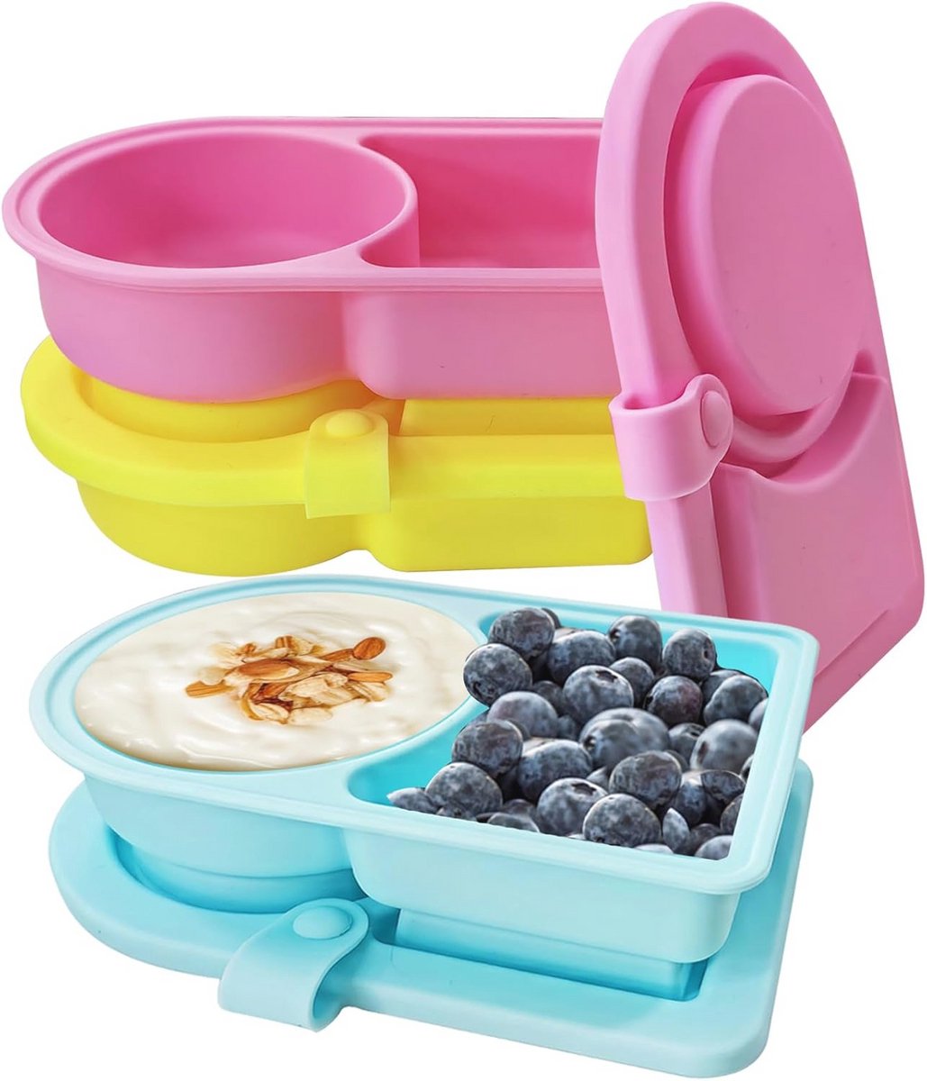 Herbruikbare Silicone Snackcontainers met Deksels voor Voedselopslag