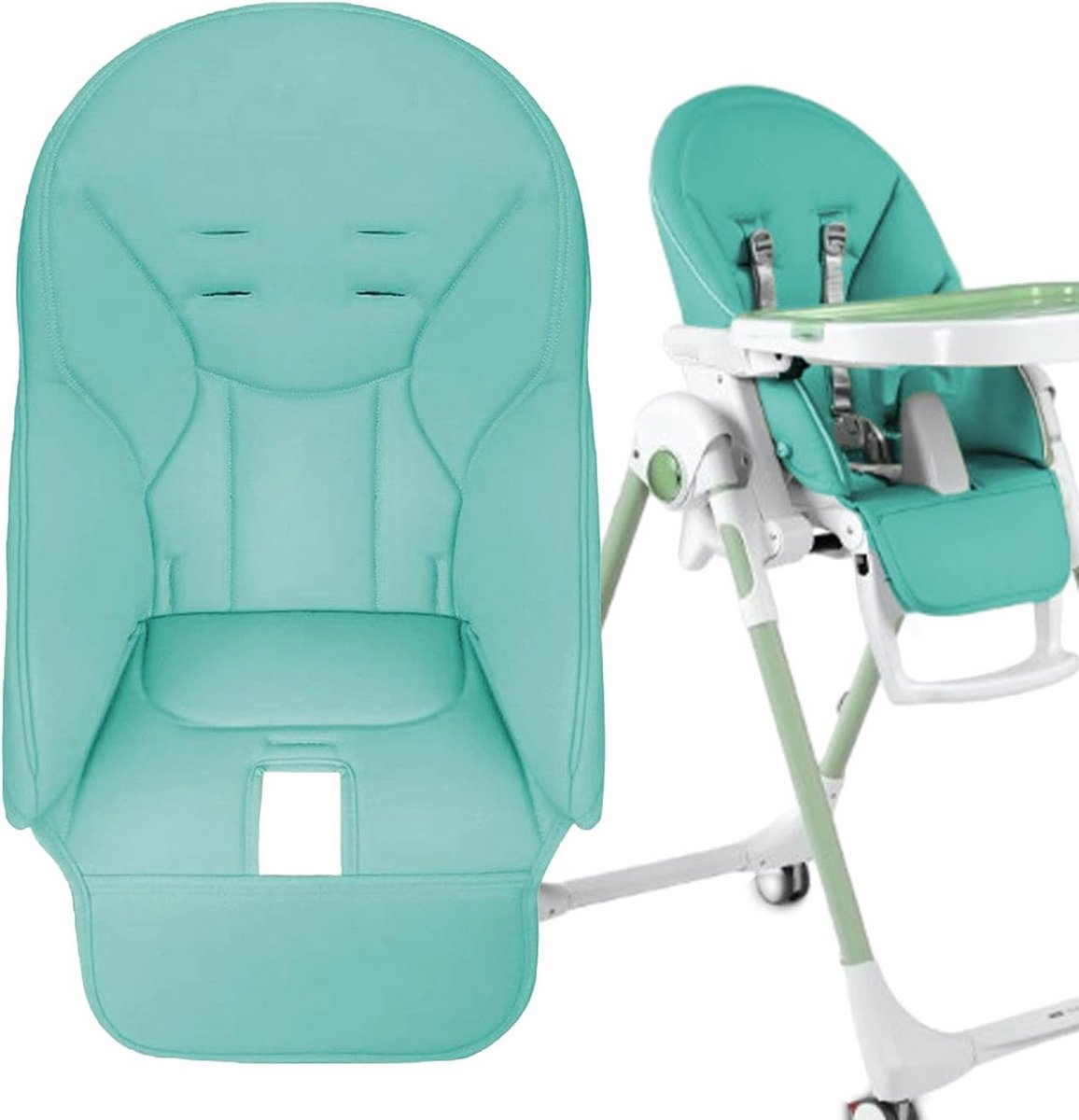 Babyzitkussen voor hoge stoel - Zacht en comfortabel PU leer zitkussen voor baby