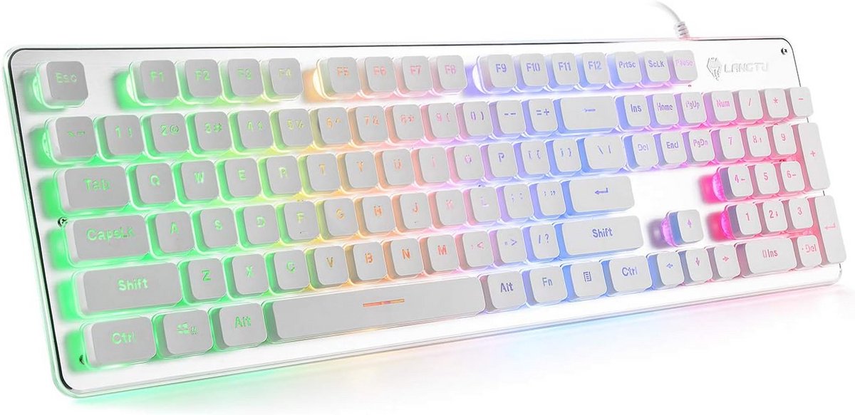 Gaming Toetsenbord met LED Achtergrondverlichting en Stil Design voor Kantoor en Thuisgebruik