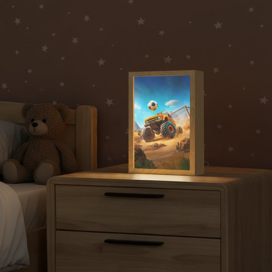 Nachtlampje 20x30 cm - Kinder lamp - Monstertruck - Voetbal - Woestijn - Tafellamp kinderkamer - Slaapkamer lamp - Bedlamp kinderen - Kinderlampje stopcontact - Wandlamp babykamer - Nachtlampjes van Merkloos — afbeelding 2