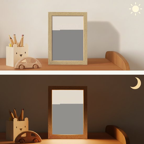 Nachtlampje 15x20 cm - Kinder lampje - Hart - Gezicht - Roze - Tafellamp kinderkamer - Slaapkamer lamp - Bedlamp kinderen - Kinderlampje stopcontact - Wandlamp babykamer - Nachtlampjes van OnlyWow — afbeelding 4