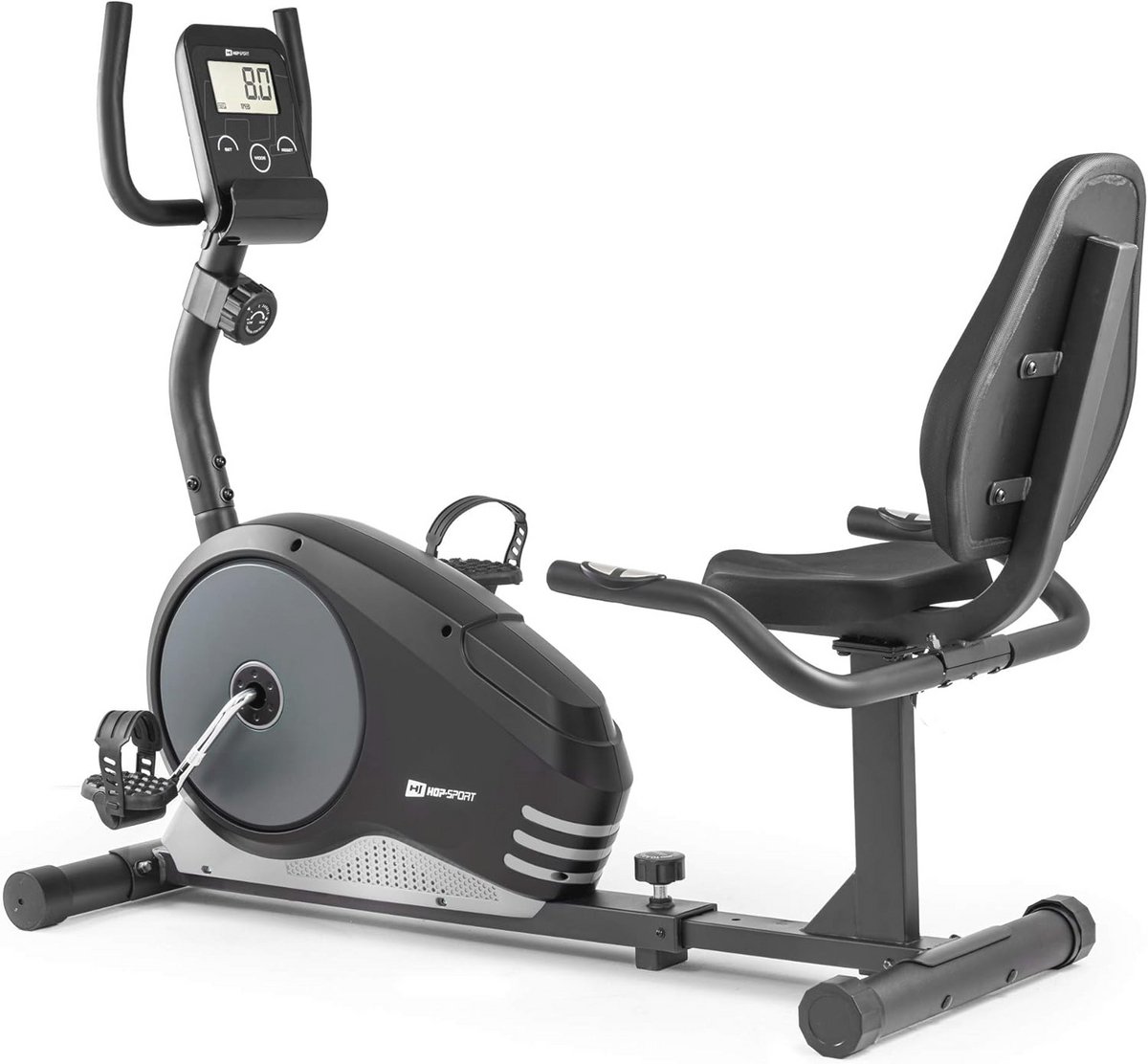 Ergometer Ligfiets met Hand- en Polssensoren - 8 Weerstandsniveaus en 9.5 kg Vliegwiel - Max. Gebruikersgewicht 120 kg