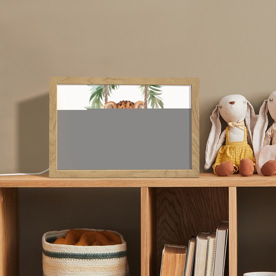 Nachtlampje 30x20 cm - Kinder lamp - Luipaard - Dier - Kinderen - Jungle - Tafellamp kinderkamer - Slaapkamer lamp - Bedlamp kinderen - Kinderlampje stopcontact - Wandlamp babykamer - Nachtlampjes van Gofeibao — afbeelding 3