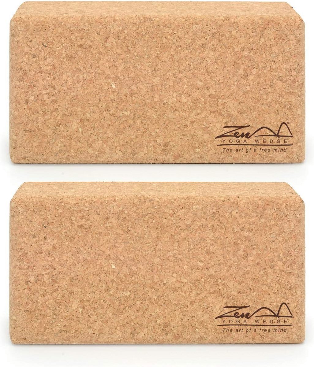 Yoga Blokken Set van 2 - 100% Natuurlijk Kurk - Antislip en Milieuvriendelijk voor Yoga en Pilates