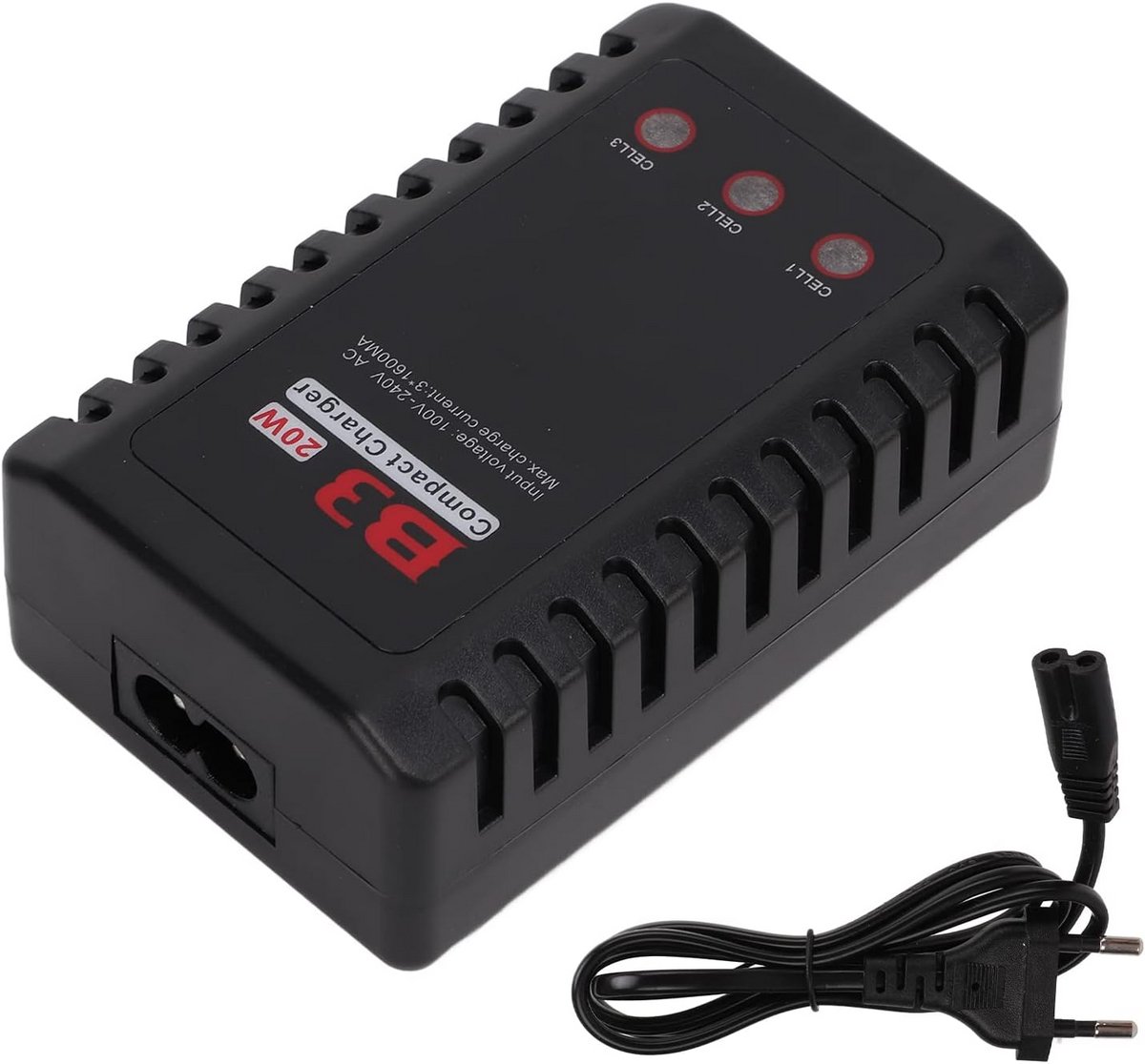 Universele 2S-3S Lipo Batterij Balanslader met EU-stekker voor 7.4V-11.1V
