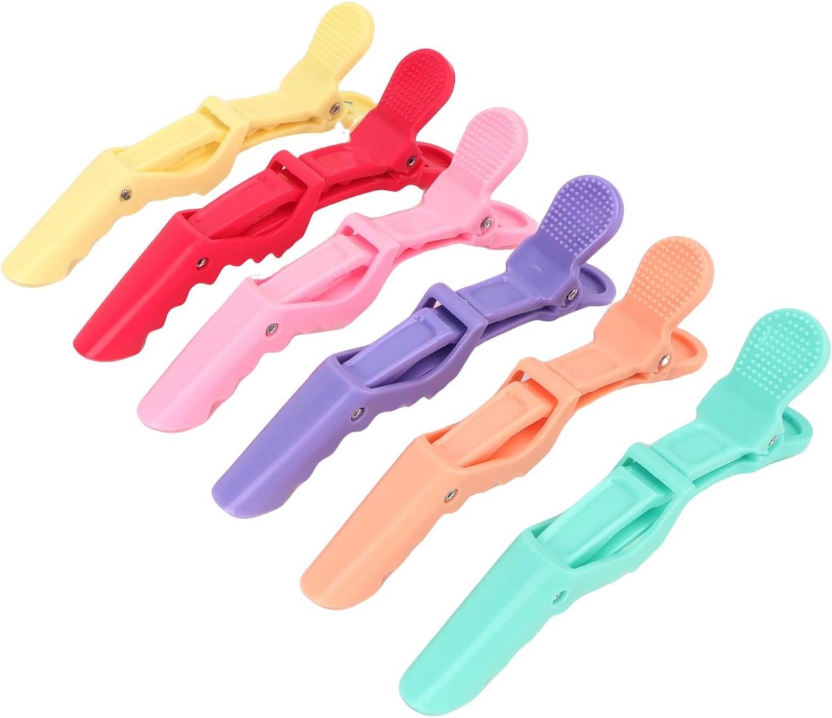 Haarklemmen voor Styling en Knippen - 6 Stuks in Veelkleurig Plastic