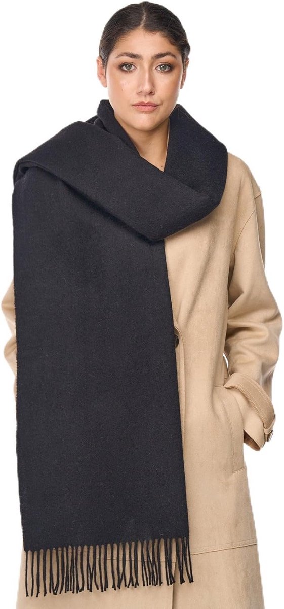 Heren en Dames Wollen Sjaal 100% Lamswol 175x30cm - Winter Sjaal Zacht Warm Tijdloos
