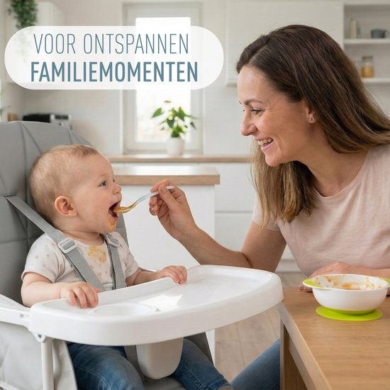 ib style Leno -Kinderstoel - inklapbaar en licht - 5 punts gordel - inclusief Afneembaar Eetblad - Eetstoel voor Baby's en Peuters - Beige van Merkloos — afbeelding 5