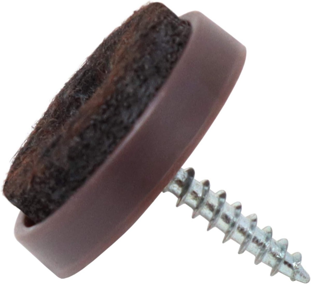 Vilt Meubelglijders met Schroef 24 mm Bruin 4 stuks - Voor Parket Laminaat Tegels PVC