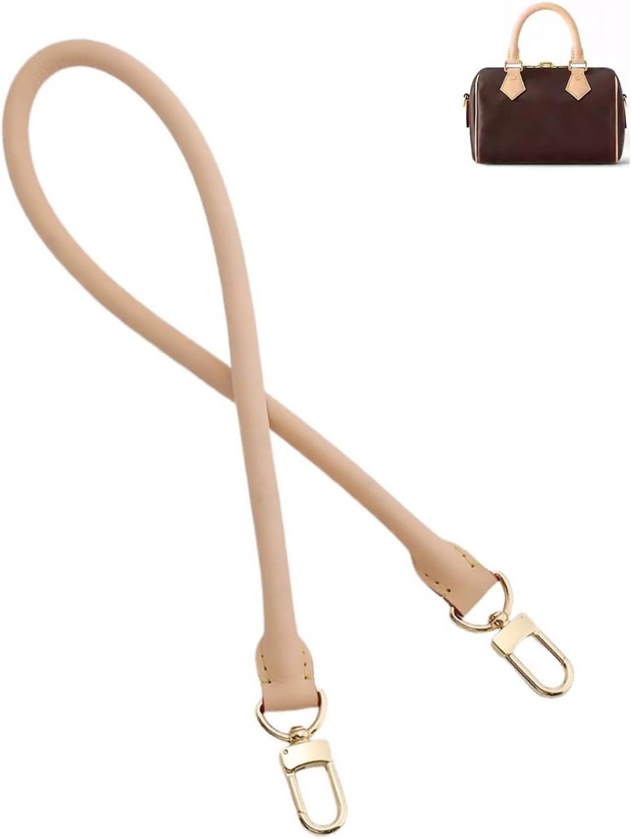Verstelbare Lederen Schouderband Camelkleurig voor Handtassen