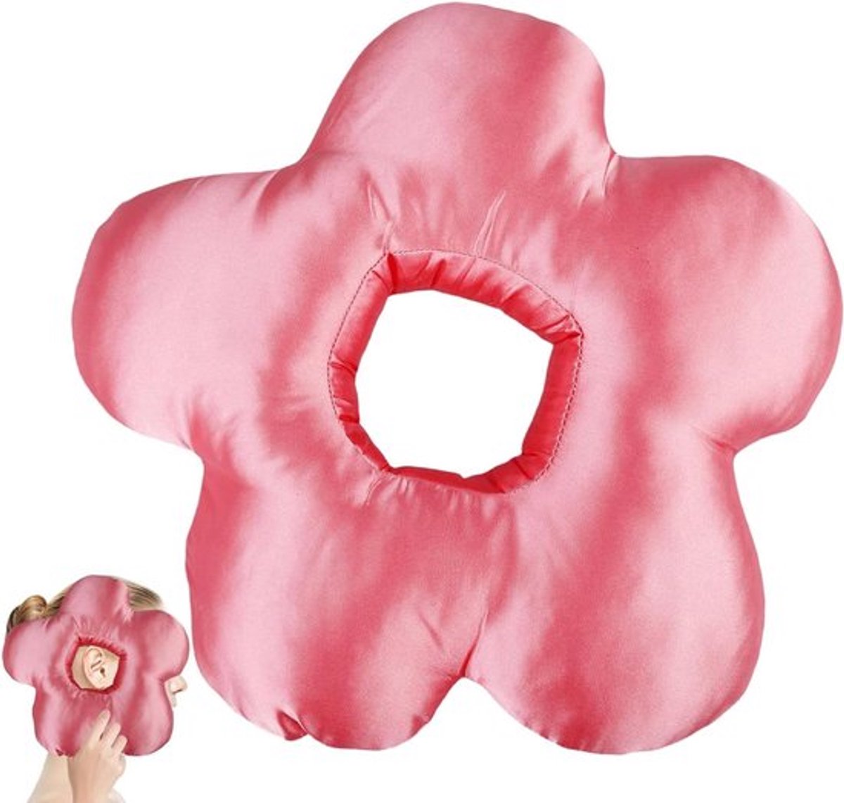 Roze Donutkussen met Gat - Oorkussen voor Zijslapers en Piercing Hoofdkussen for Verlichting van Oorpijn