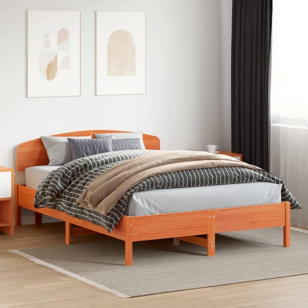 Hoofdeinde Massief Grenenhout Waxbruin 140 cm