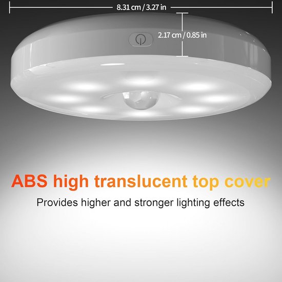 Draadloze LED Lamp met Bewegingssensor, Set van 2 Magnetisch, Dimbaar Trapverlichting, 8 LEDs USB Oplaadbare Kastverlichting voor Gang, Slaapkamer, Keuken, Kinderkamer, Energieklasse A van Lacmisc — afbeelding 3
