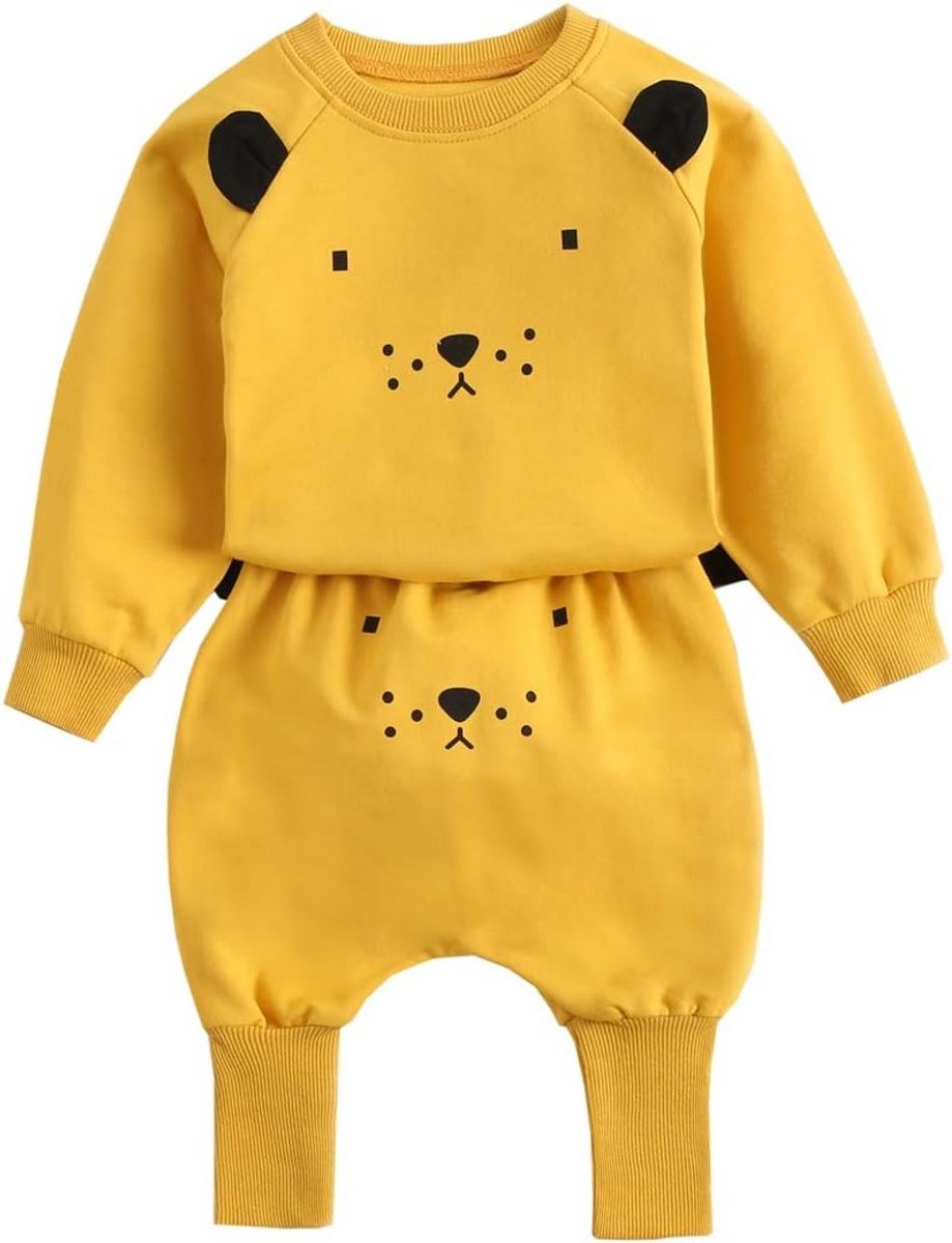 Schattige Katoenen Babykleding Set Lange Mouw voor Jongens en Meisjes