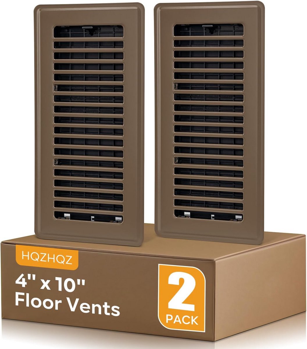 Vloerrooster 4x10 Bruin (2 stuks) - Zwaar Loopbaar en Verstelbaar Ventilatiekanaal voor Vloer en Wand