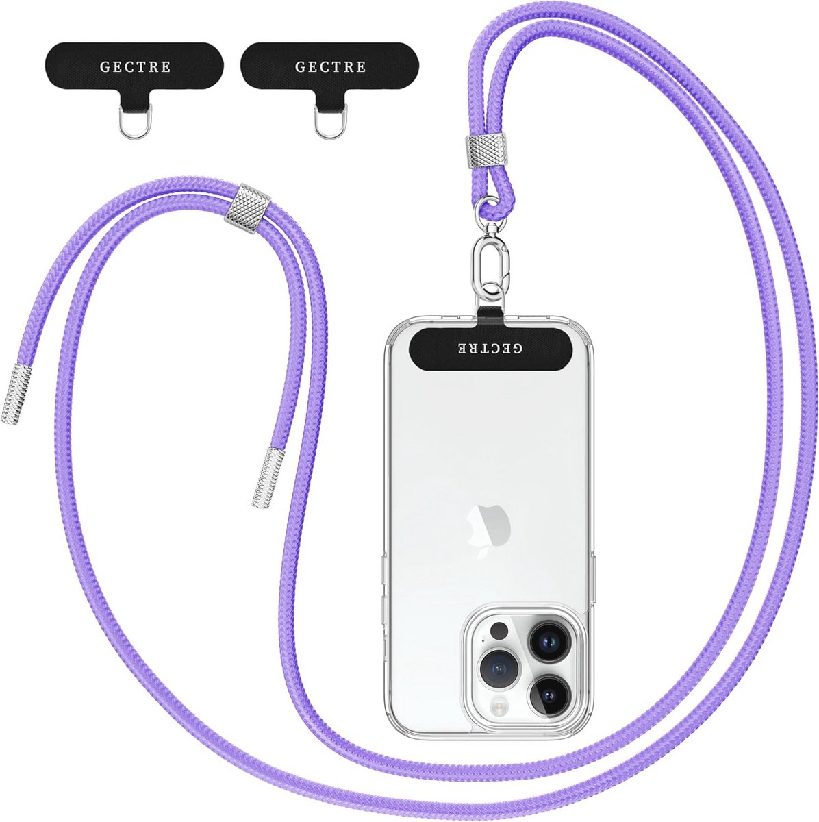Universele Telefoonketting voor Smartphones met 2 Patches - Blauwpaars