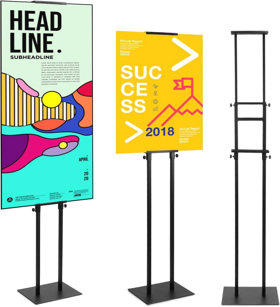Verstelbare Dubbelzijdige Posterstands - Set van 2 voor Evenementen en Reclamecampagnes