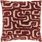 Unique Living Sierkussen Liam - Stof - Bordeaux/Bruin/Rood - 45 x 45 x cm (BxHxD)