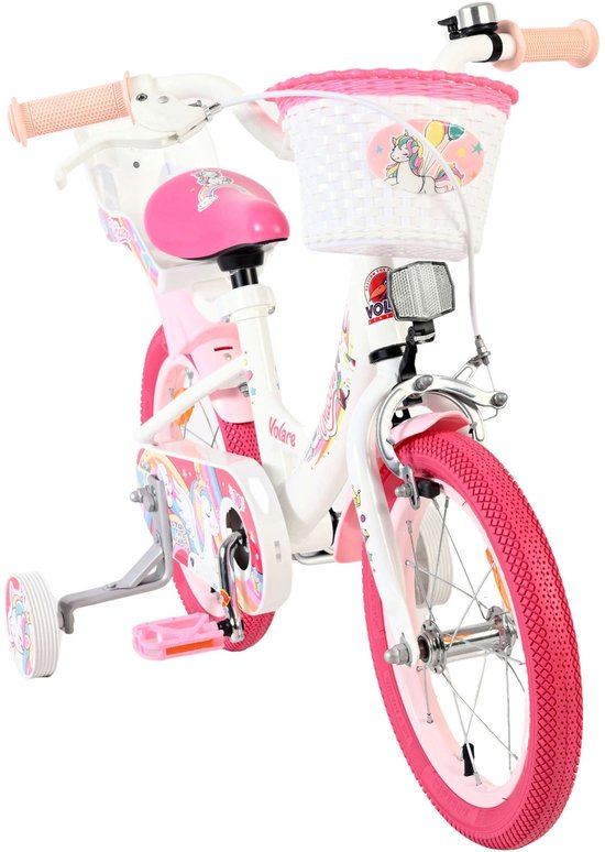 Volare Unicorn Kinderfiets - Meisjes - 14 inch - Wit van Volare — afbeelding 2