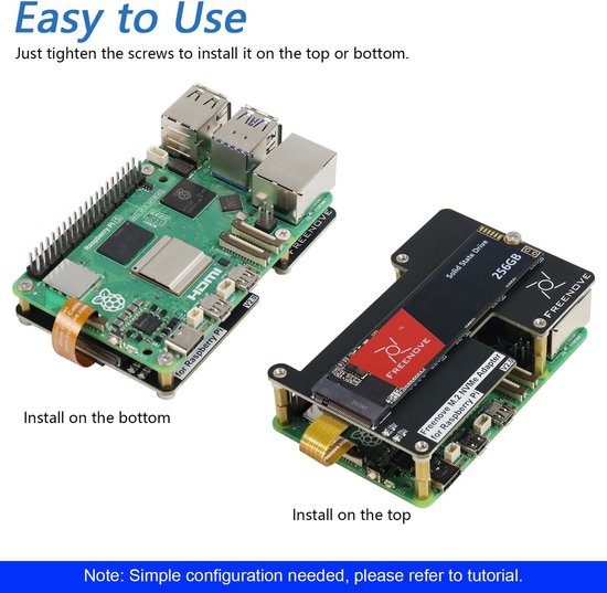 M.2 NVMe SSD Adapter voor Raspberry Pi 5 met 256GB Opslag - PCIe ...