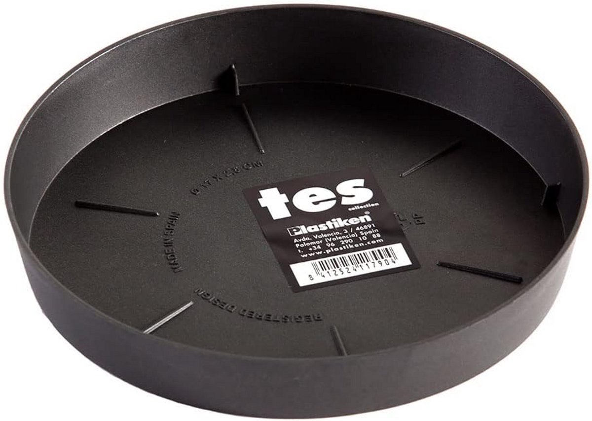 Rond Serviesbord 17x17x2,5 cm Grijs
