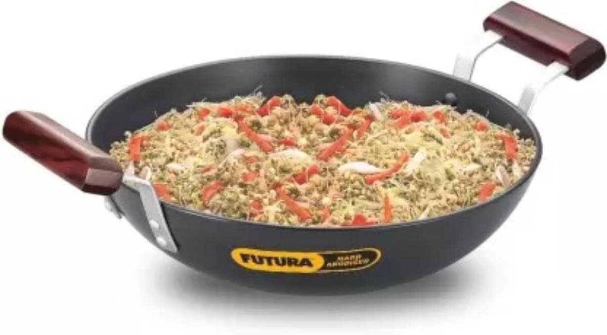 Harde Geanodiseerde Deep-Fry Pan met RVS Deksel - 2,75 liter