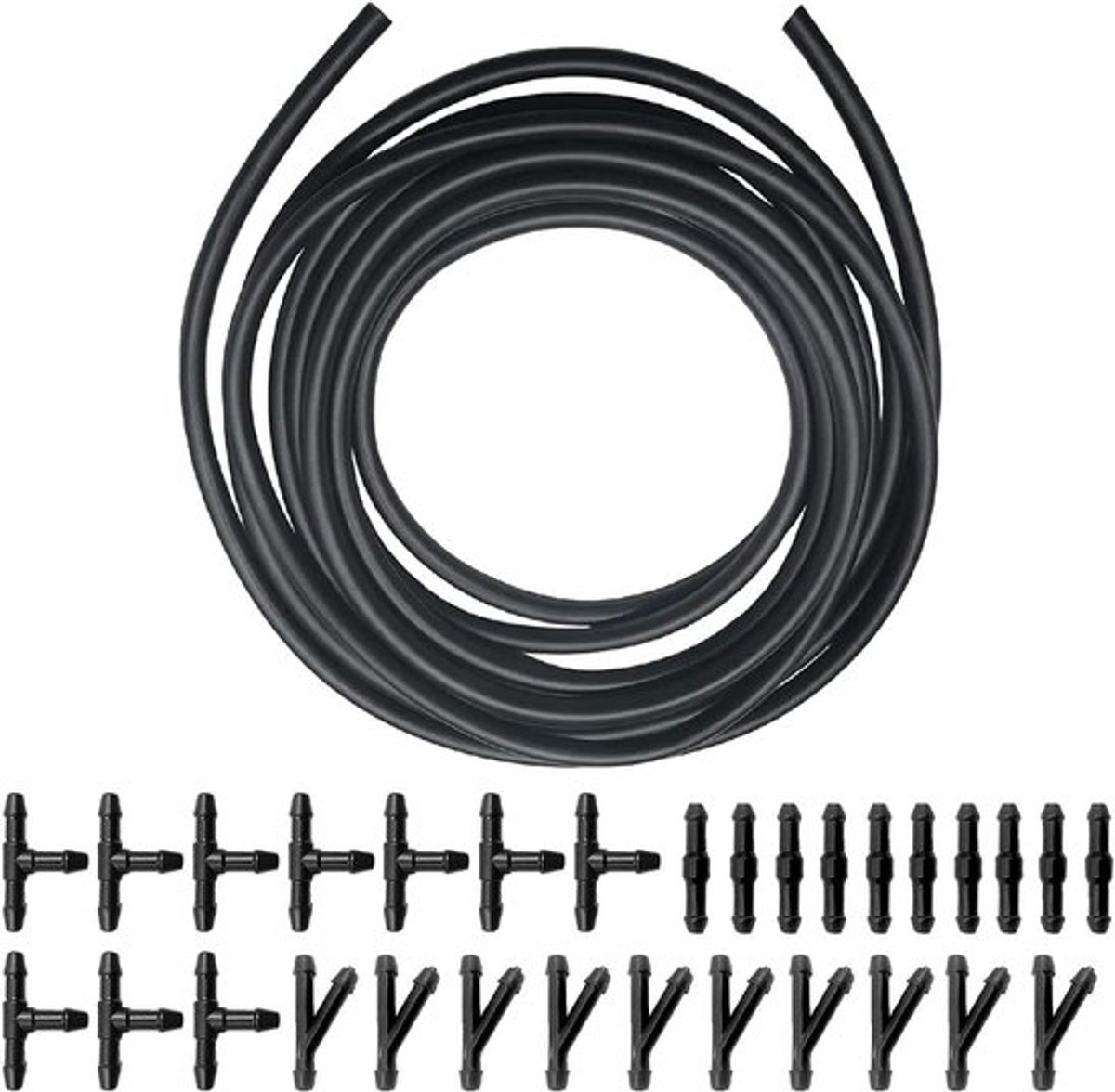 Reparatieset Waswaterslang 4 m - Universele ruitensproeislang autoslang met 30 slangverbinders