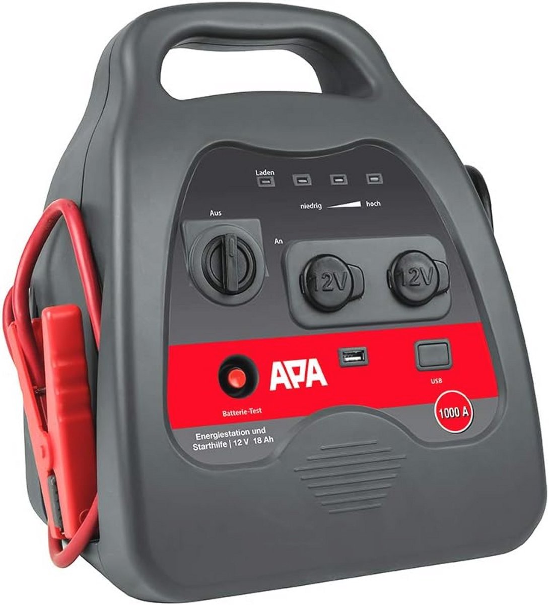 Power Pack Starthulp 1000 A - 12V met Geïsoleerde Poltangen en USB Oplaadfunctie